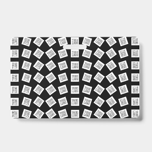 独自のロゴまたは画像パターン | 黒（編集可能） バッジ (正面)