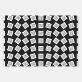 独自のロゴまたは画像パターン | 黒(編集可能) ラッピングペーパーシート (正面3)