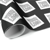 独自のロゴまたは画像パターン | 黒（編集可能） ラッピングペーパー (ロールコーナー)