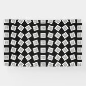 独自のロゴまたは画像パターン | 黒（編集可能） 横断幕 (横)