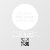 独自のロゴをアップロード 小規模ビジネス ブランディング QRコード ウィンドウサイン (シート)