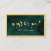 独自のロゴを作成する予算金ゴールドギフト証明書 エンクロージャーカード (正面)