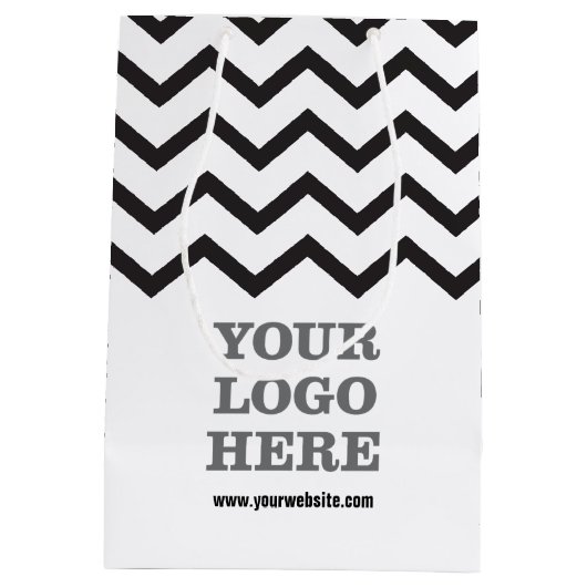 独自のロゴを作成する ミディアムペーパーバッグ (裏面)