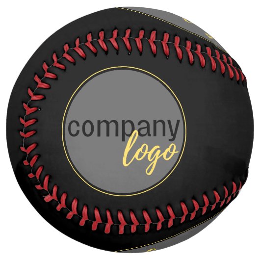 独自のロゴを作成ビジネスマーケティングプロモーションブラック ソフトボール (正面左)