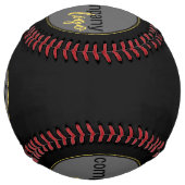 独自のロゴを作成ビジネスマーケティングプロモーションブラック ソフトボール (裏面)