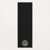 独自のロゴを作成ビジネスマーケティングプロモーションブラック ヨガマット (正面)