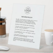 独自のロゴを使用した返品ポリシー 台座サイン (インサイチュ)