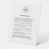 独自のロゴを使用した返品ポリシー 台座サイン (正面)
