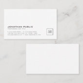 独自のロゴを白モダン色で作成エレガントする 名刺 (正面/裏面)