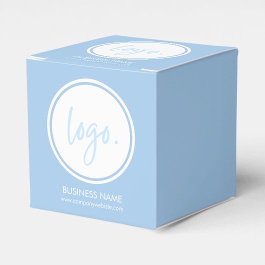 独自のロゴを追加するシンプルBLUE BUSINESS COMPANY フェイバーボックス (正面サイド)