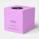 独自のロゴを追加するパープルラベンダービジネス会社 フェイバーボックス (裏面サイド)