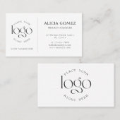 独自のロゴを追加する汎用ホワイトプロフェッショナル 名刺 (正面/裏面)