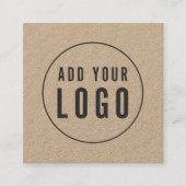 独自のロゴを追加するKraft素朴ソーシャルメディア スクエア名刺 (正面)