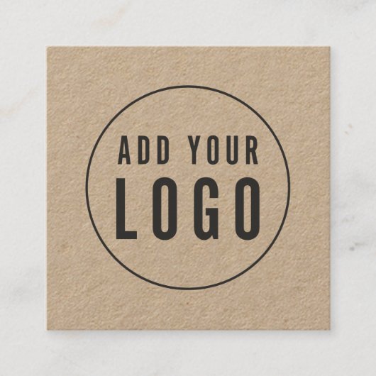 独自のロゴを追加するKraft素朴ソーシャルメディア スクエア名刺 (正面)