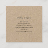 独自のロゴを追加するKraft素朴ソーシャルメディア スクエア名刺 (裏面)