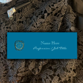 独自のロゴを追加アクアモダンエレガントターコイズ 名札