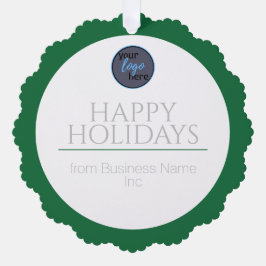 独自のロゴを追加ビジネス会社ハッピーホリデークリスマス オーナメントカード