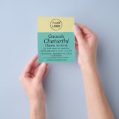 独自のロゴを追加,ヒンズー教のイベント広告 チラシ (手)