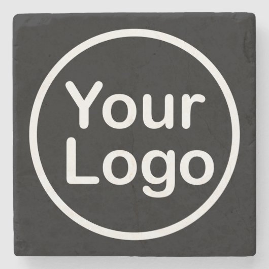 独自のロゴを追加 | 黒背景 ストーンコースター (正面)