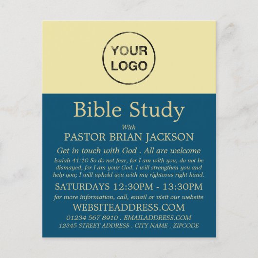 独自のロゴを追加， Christian Bible Class Advert チラシ (正面)