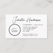 独自のロゴカスタムフォトスクリプトのモダン作成 名刺 (正面)