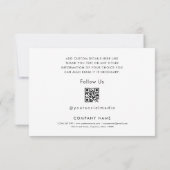 独自のロゴカスタムQRコード会社の顧客の追加 サンキューカード (裏面)