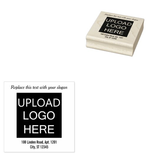 独自のロゴスタンプのタグラインのスローガンのアドレスを作成 ラバースタンプ