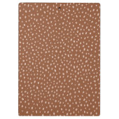 独自のロゴトレンディーベージュ&テラコッタドット クリップボード (裏面)