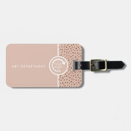 独自のロゴトレンディーベージュ&テラコッタドット ラゲッジタグ