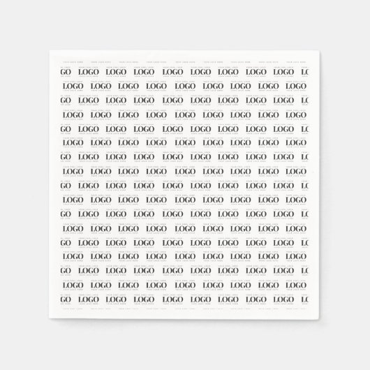 独自のロゴパターンカスタムビジネスパーティーを作成する スタンダードカクテルナプキン (正面)