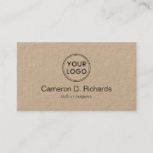 独自のロゴミニマリストKraft紙 名刺 (正面)