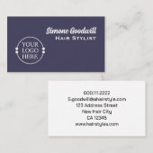 独自のロゴ名刺を作成する |濃い紫 名刺 (正面/裏面)