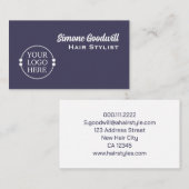 独自のロゴ名刺を作成する |濃い紫 名刺 (正面/裏面)