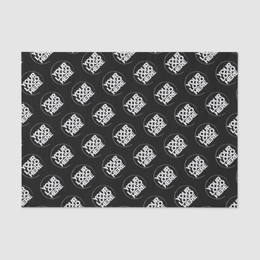 独自のロゴ黒のビジネスパターンを作成 薄葉紙 (正面)