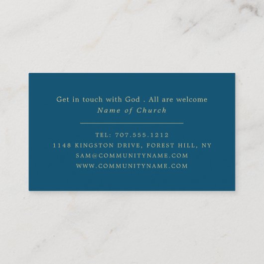 独自のロゴ、キリスト教、宗教を追加 名刺 (裏面)