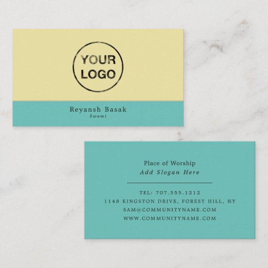 独自のロゴ、ヒンズー教、宗教を追加 名刺 (正面/裏面)