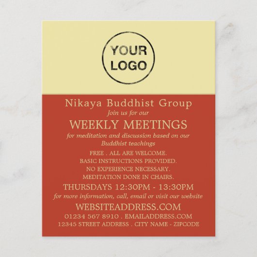 独自のロゴ、仏教、仏教団体を追加 チラシ (正面)