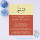 独自のロゴ、仏教、仏教団体を追加 チラシ (シングル)