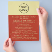 独自のロゴ、仏教、仏教団体を追加 チラシ (手)