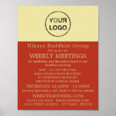 独自のロゴ、仏教、仏教団体を追加 ポスター (正面)