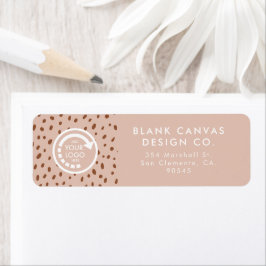 独自のロゴBeige & Boho Brownドット ラベル