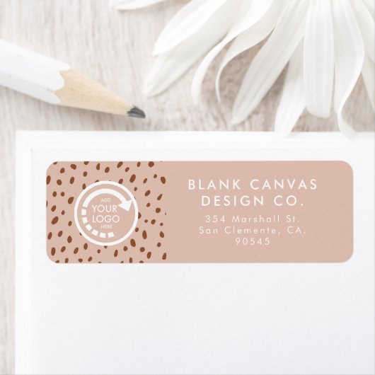 独自のロゴBeige & Boho Brownドット ラベル (インサイチュ)
