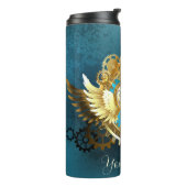 独自のロックされたClockwork翼のあるハートの作成 タンブラー (回転左)