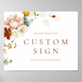 独自のロマンチックなフローラテーブルトップサインを作成 ポスター (正面)