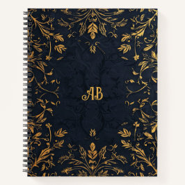 独自のロマンチックなブラック&金ゴールドノートブックを作成 ノートブック