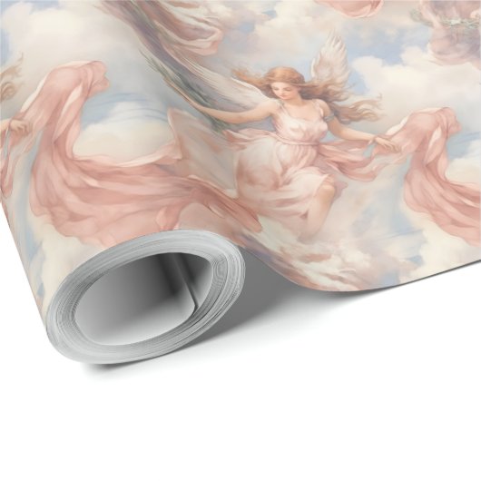 独自のロマンチックなヴィンテージ天使を作成 ラッピングペーパー (ロールコーナー)