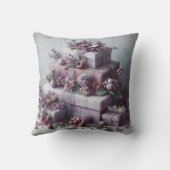 独自のロマンチックな紫のプレゼントを作成 クッション (裏面)