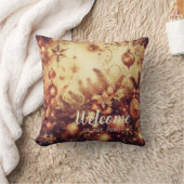 独自のロマンチックな金ゴールドクリスマスオーナメントの作成 クッション (ブランケット)