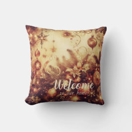 独自のロマンチックな金ゴールドクリスマスオーナメントの作成 クッション