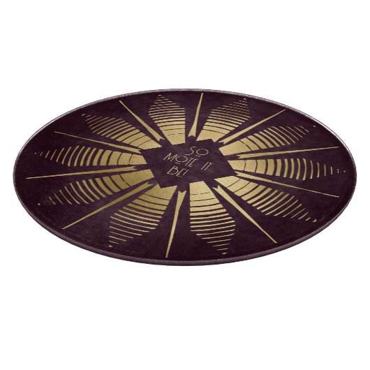 独自のワインと金ゴールド曼荼羅の作成 カッティングボード (角)